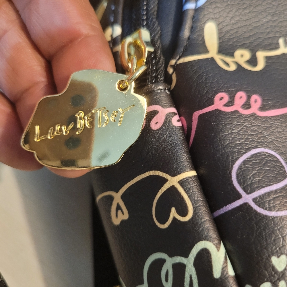 Betsy Luv Betsy Johnson Small Backpack with Colorful Signature Script - Picture 3 of 7